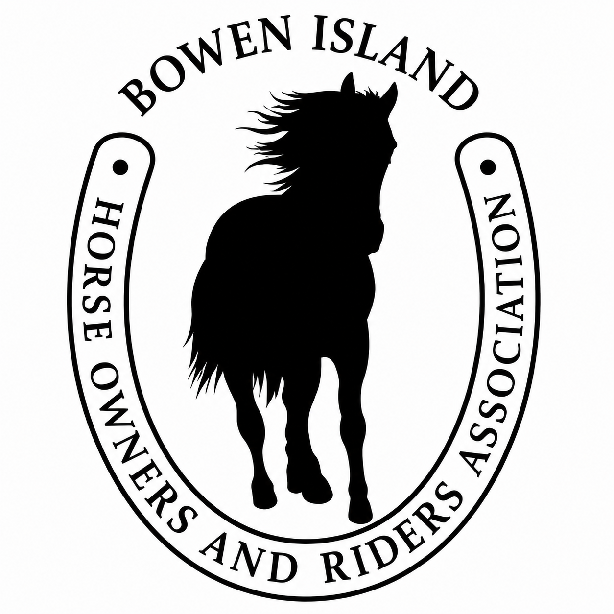 BIHORA horseshoe crest with a running horse